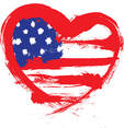 Heart shape with American Flag inside